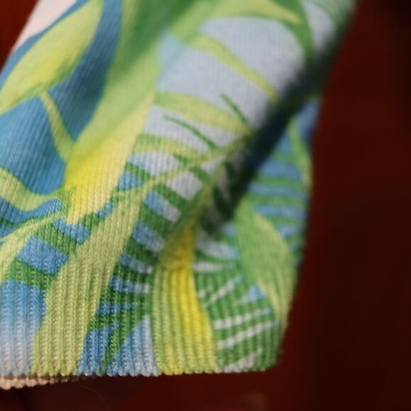 United States Sweaters Vintage Tropical Floral Cardigan Blue XL Made in USA - Picture 8 of 11